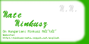 mate minkusz business card